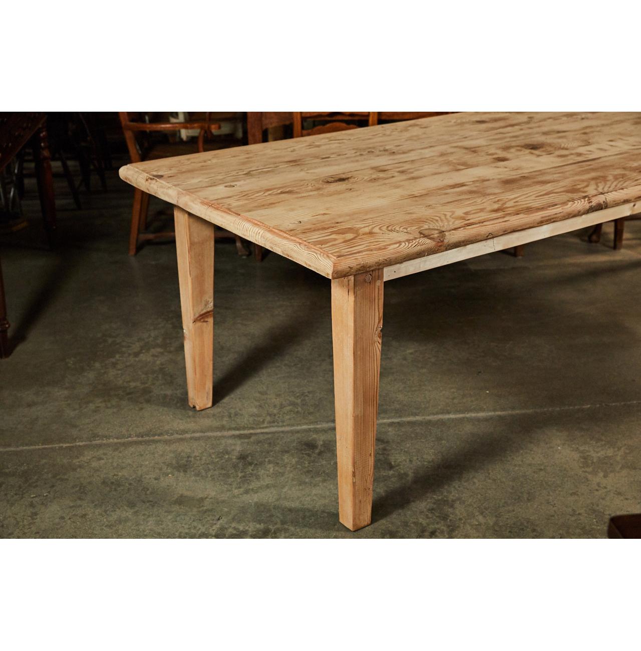 American Large Pine Rustic Dining Table For Sale