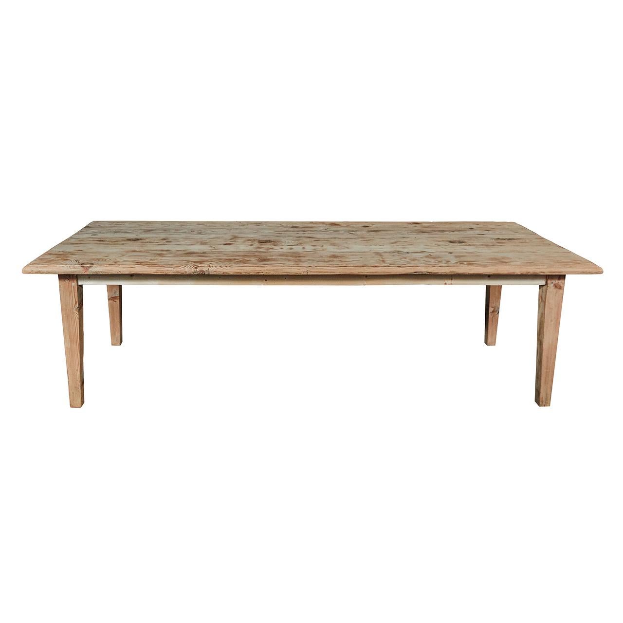 Large Pine Rustic Dining Table For Sale