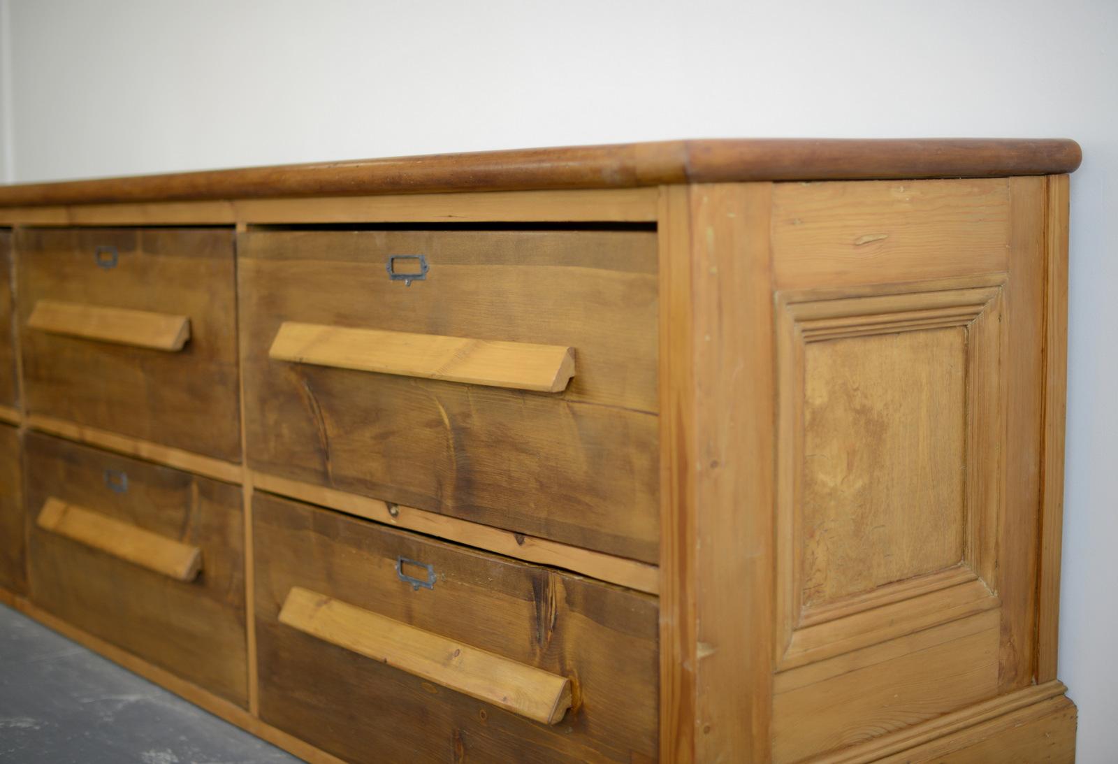 Late 19th Century Large Pine Tailors Drawers, circa 1880