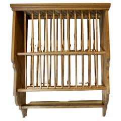 Large Pine Wall Hanging Plate Draining Rack