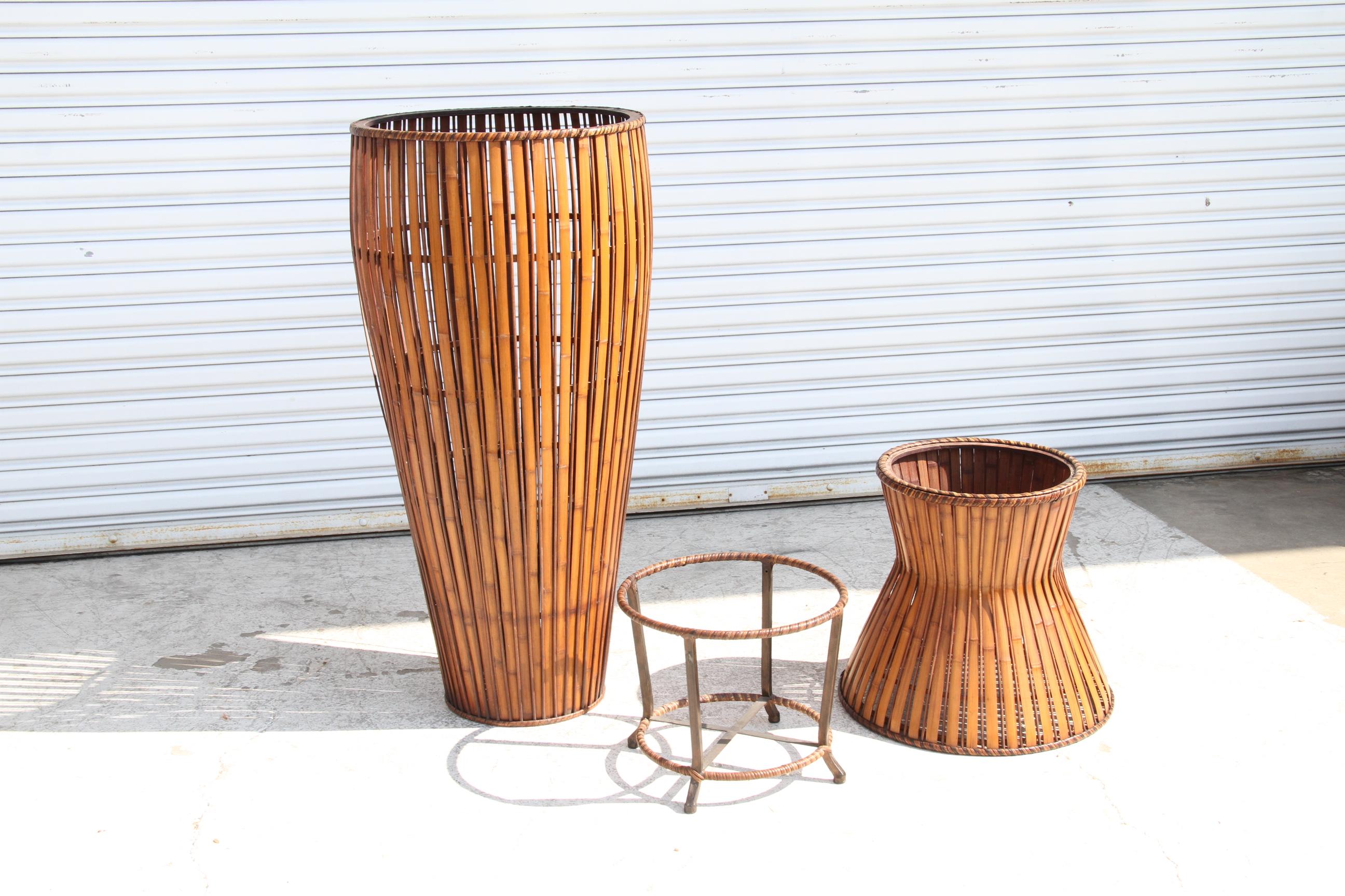 20th Century Large Pineapple Shaped Basket on Stand For Sale