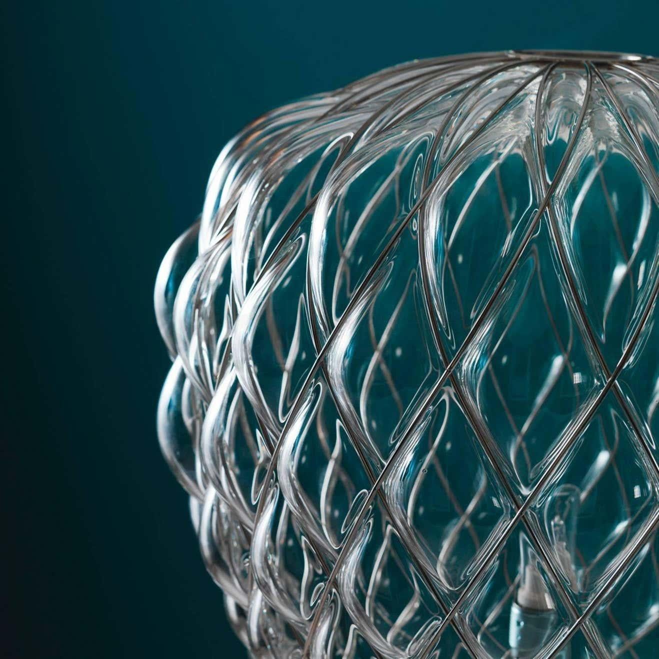 Large 'Pinecone' Suspension Lamp in Opaline Glass & Gold Metal for Fontana Arte For Sale 2