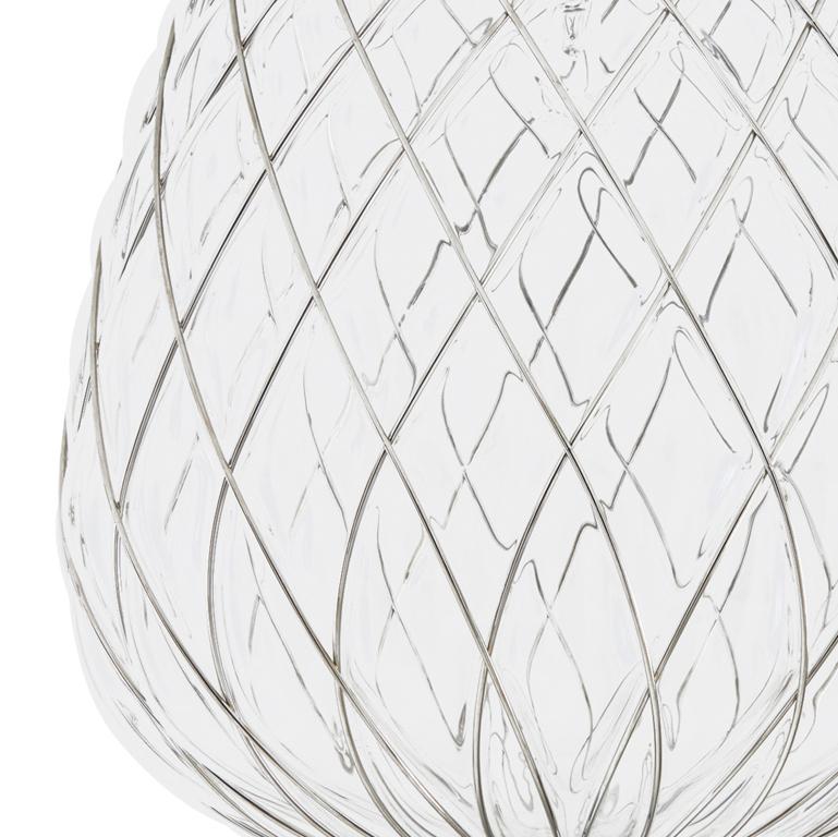 Large 'Pinecone' Suspension Lamp in Opaline Glass & Gold Metal for Fontana Arte For Sale 5