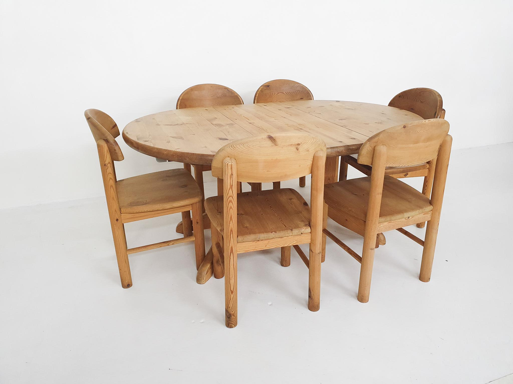 Large Pinewood Extendable Dining Table, Attrb. Riainer Daumiller, 1970's 3