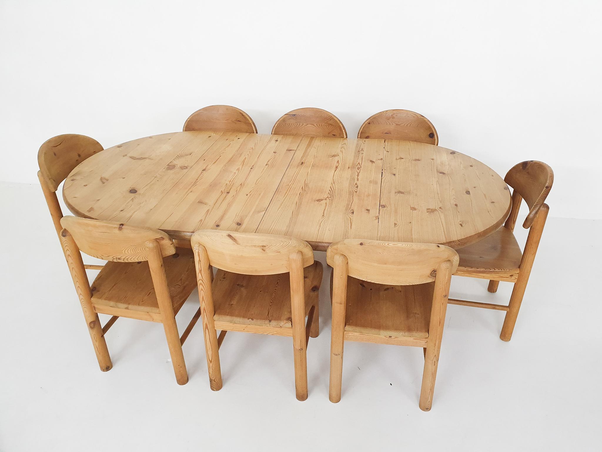 Large Pinewood Extendable Dining Table, Attrb. Riainer Daumiller, 1970's 4