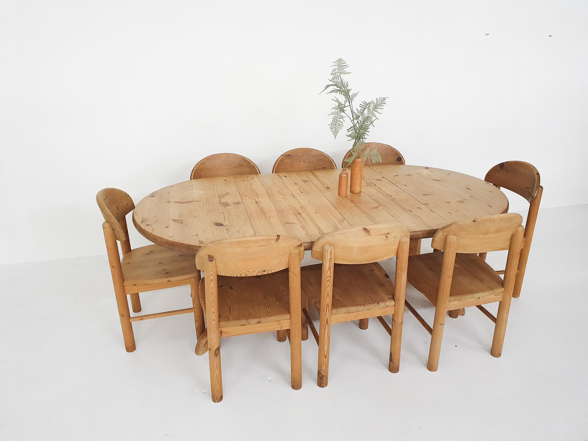 Large Pinewood Extendable Dining Table, Attrb. Riainer Daumiller, 1970's 5