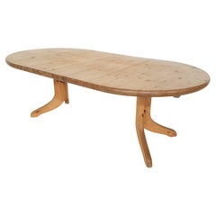 Large Pinewood Extendable Dining Table, Attrb. Riainer Daumiller, 1970
s