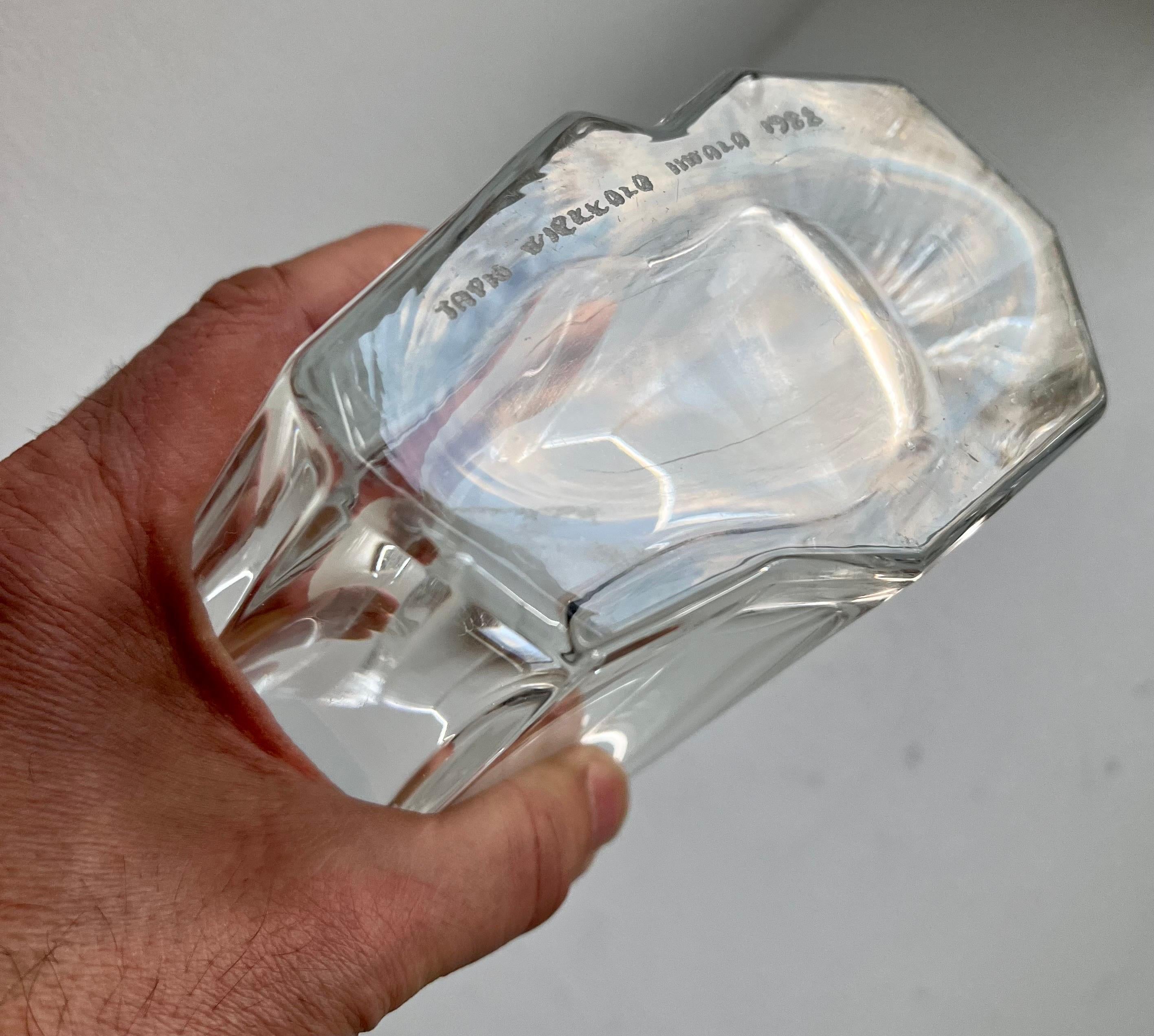 Grande vaso di cristallo Pinja di Tapio Wirkkala per Iittala, Finlandia, 1988 in vendita 3