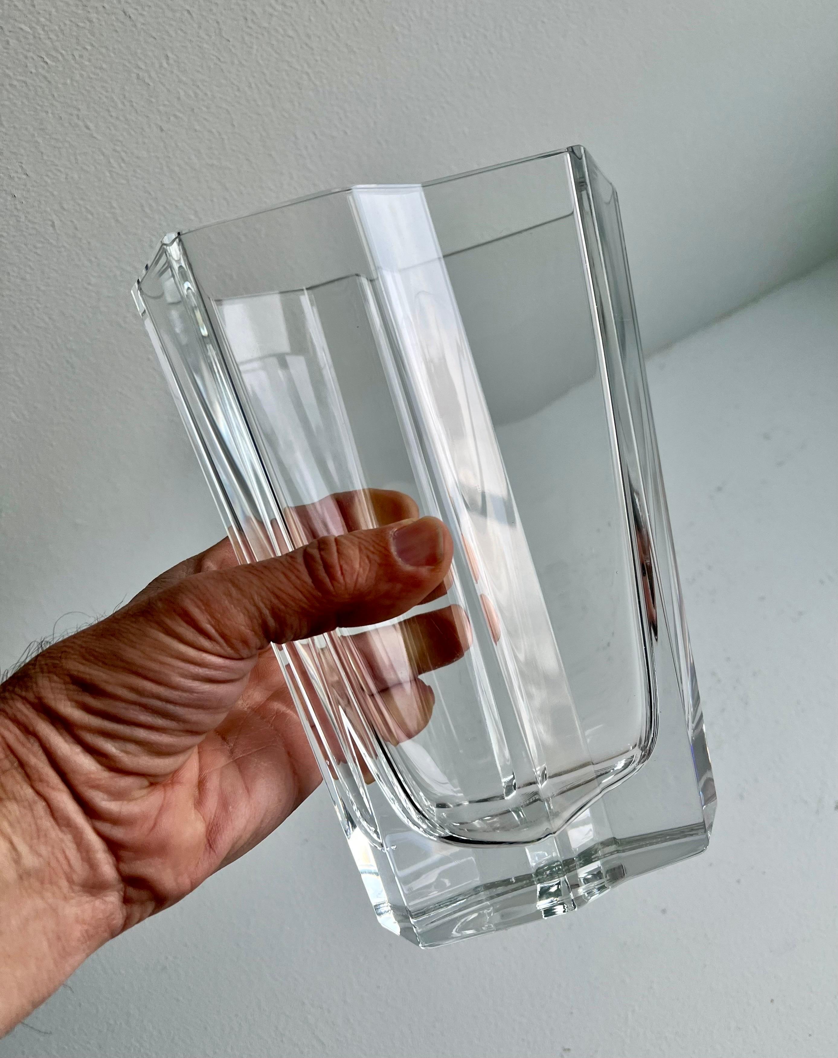 Grande vaso di cristallo Pinja di Tapio Wirkkala per Iittala, Finlandia, 1988 in vendita 1