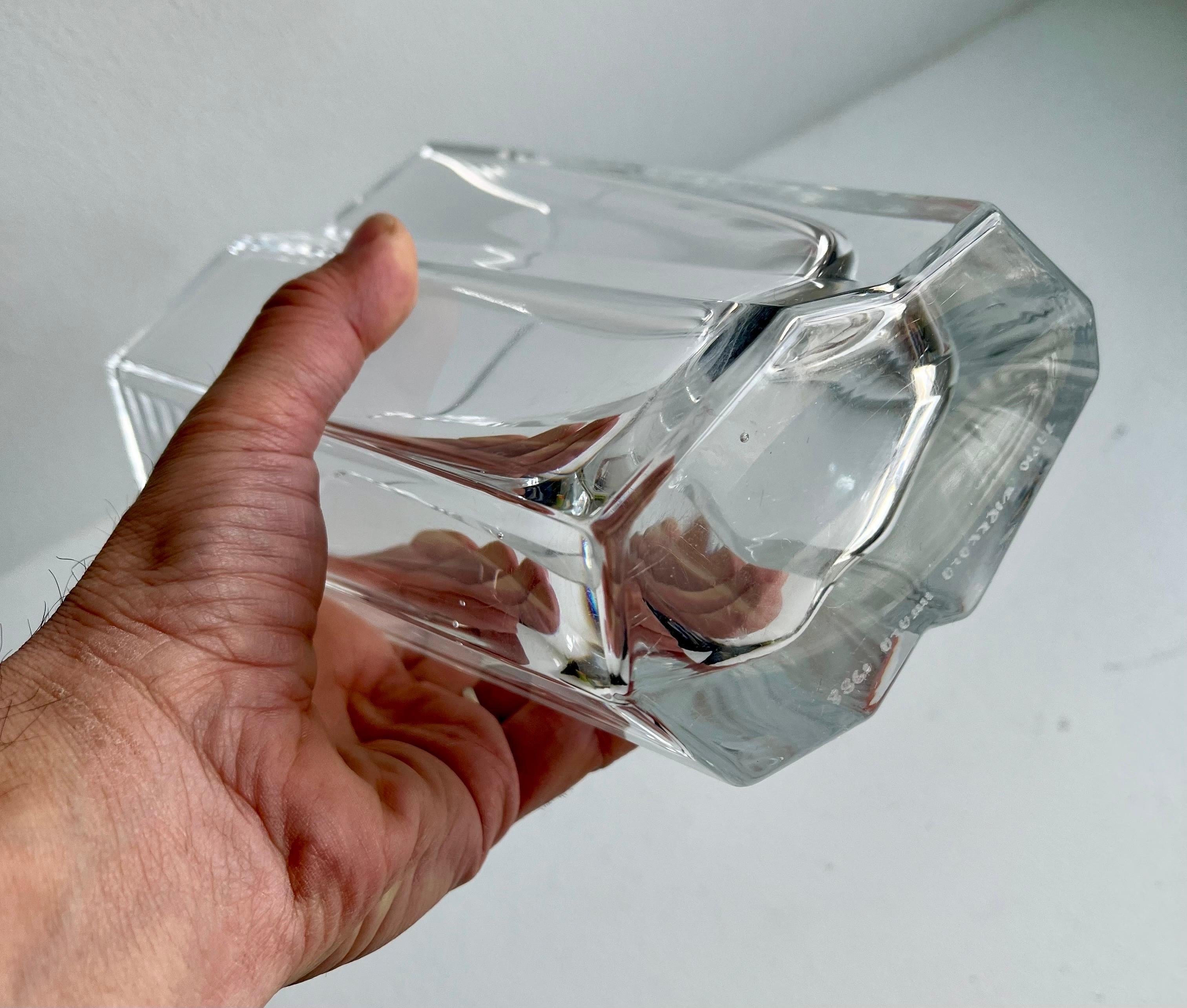 Grande vaso di cristallo Pinja di Tapio Wirkkala per Iittala, Finlandia, 1988 in vendita 2