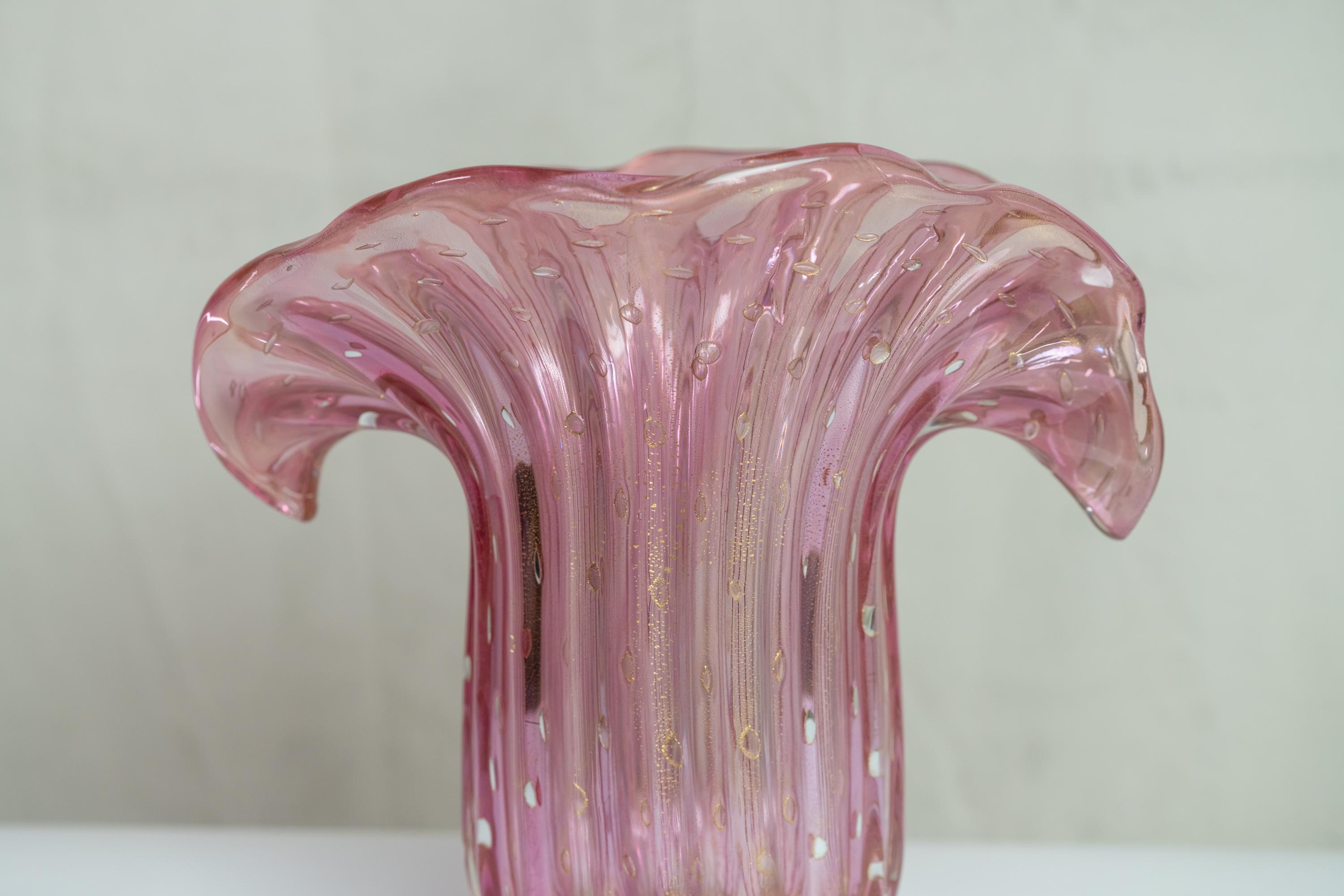 pink glass vase large