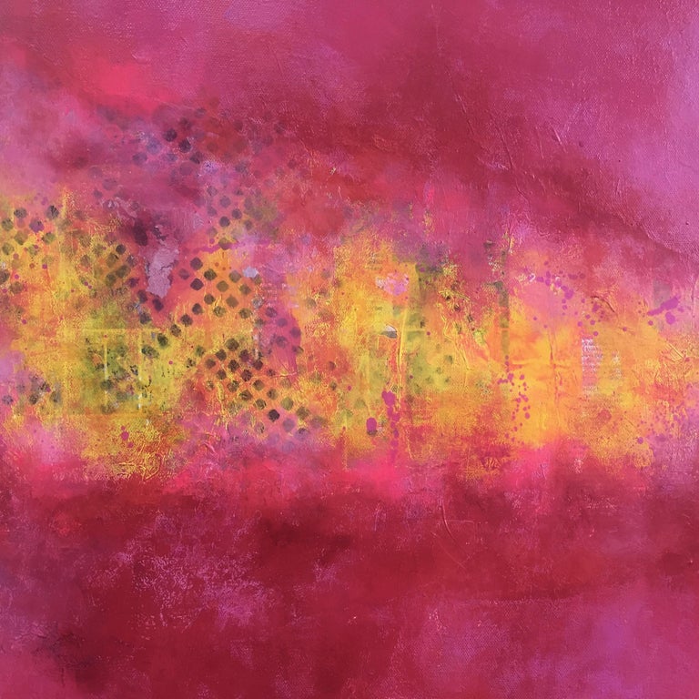 Large Pink and Yellow Abstract Painting Titled "Beloved" by Emily Klima