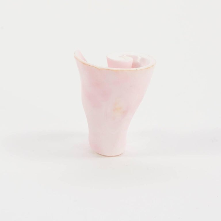 Large Pink Conch Shell Spiral Statement Ring For Sale at 1stDibs