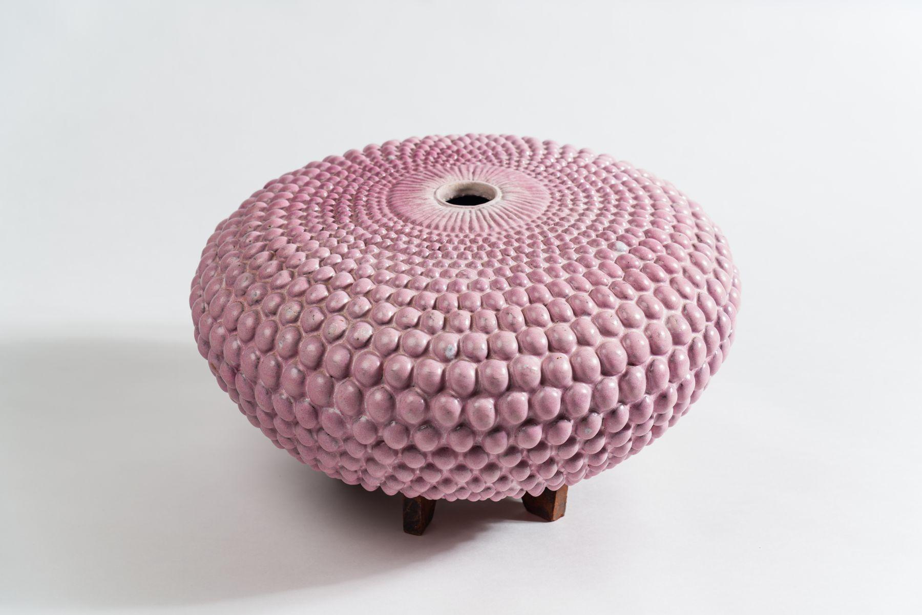 Glazed Large Pink Fibonacci Vessel