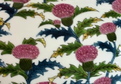 Large Pink Green Porcelain Vase by Japanese Master Artist