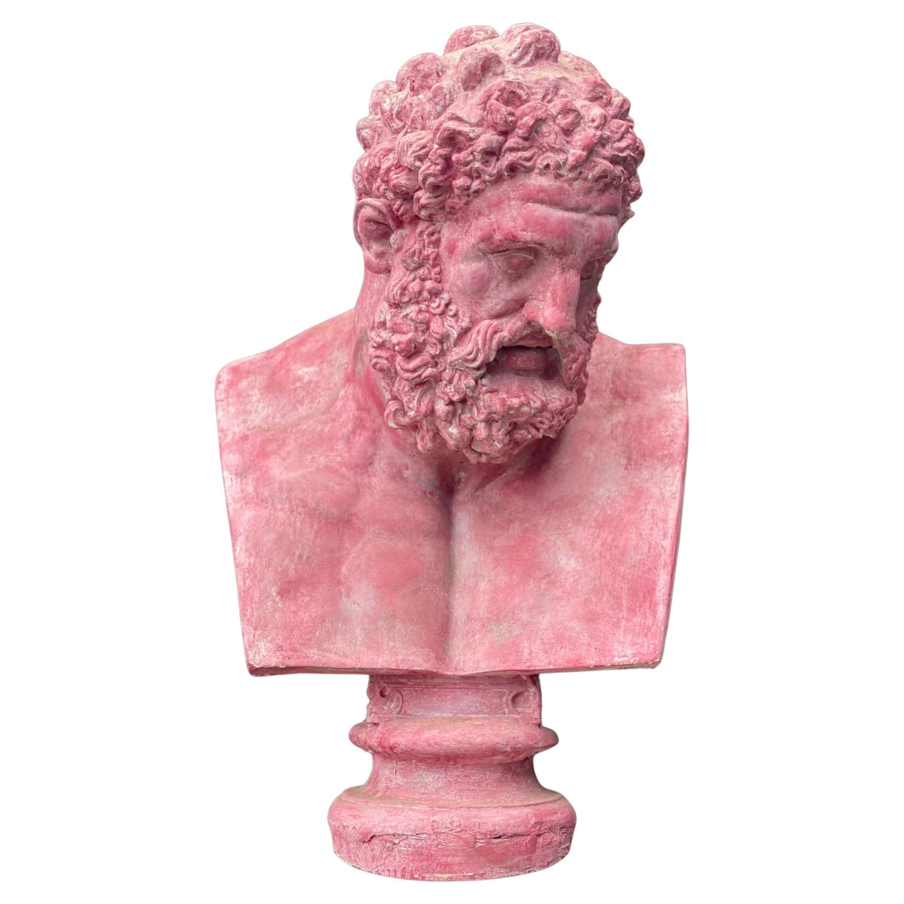Large Pink Hercules Bust For Sale