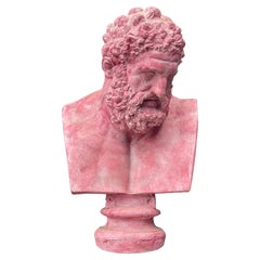 Grand buste rose d'Hercule