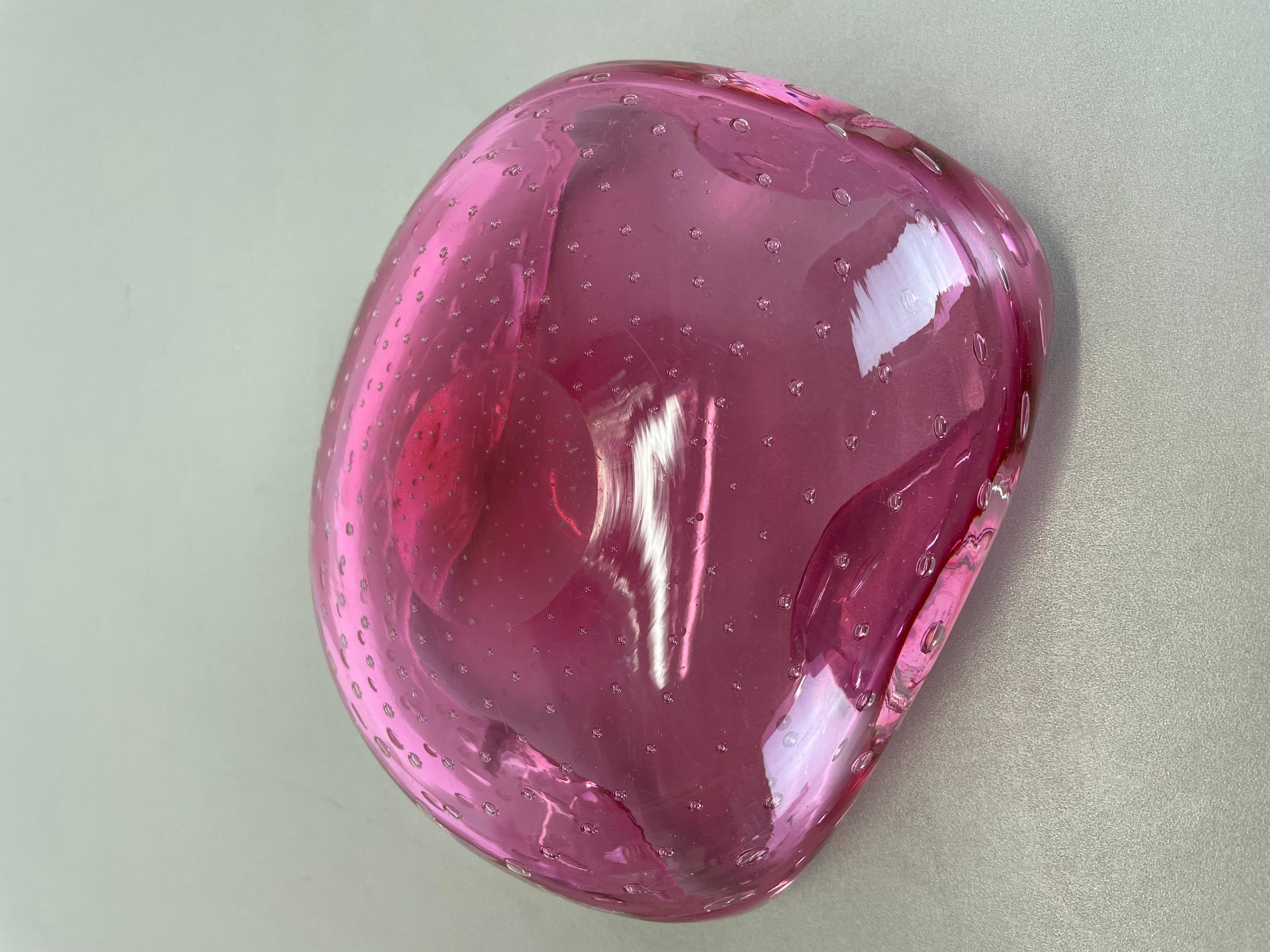 Großer rosafarbener Murano-Glasschalen-Element-Muschelaschenbecher Murano, Italien, 1970er Jahre im Angebot 10
