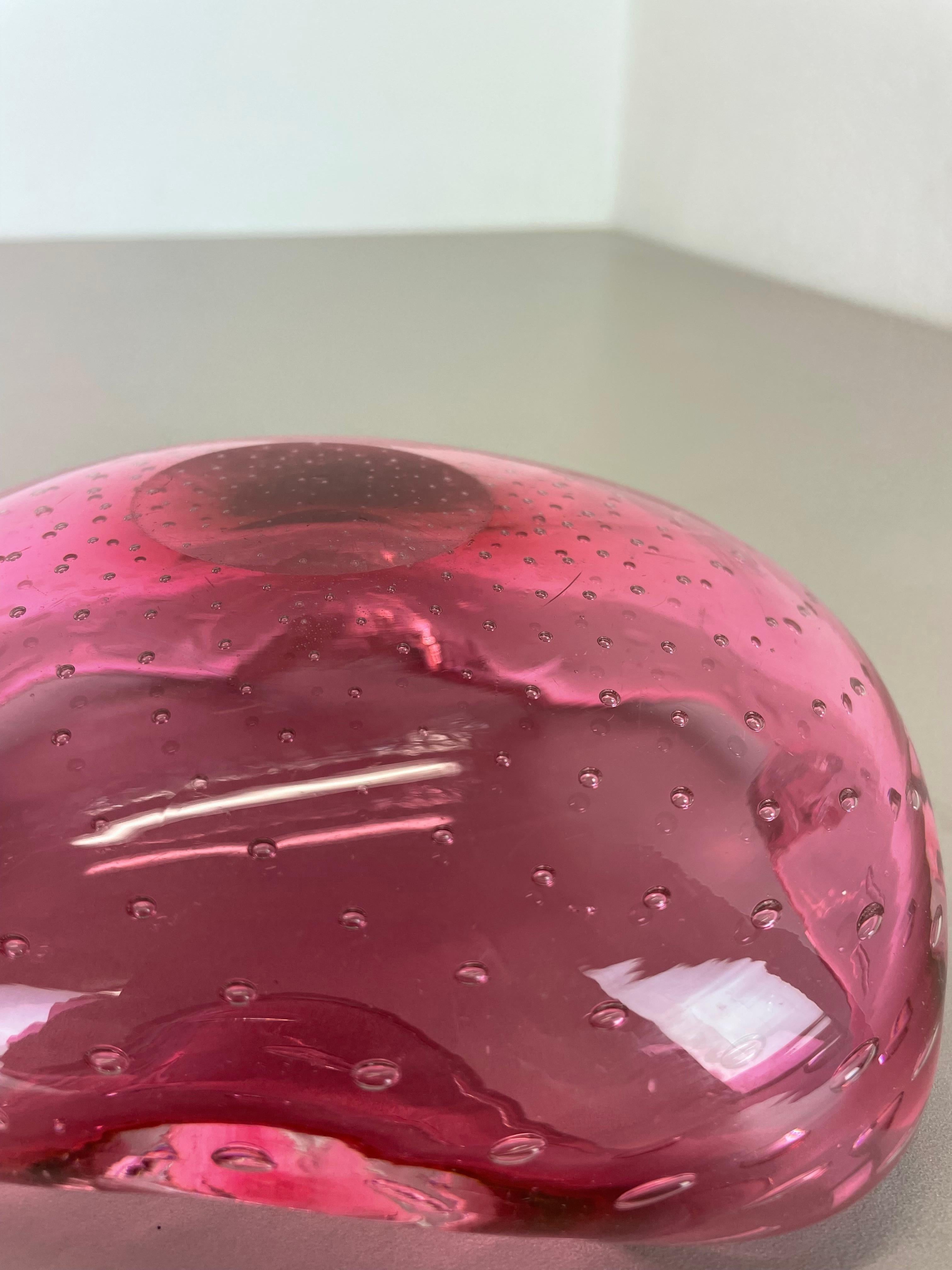 Großer rosafarbener Murano-Glasschalen-Element-Muschelaschenbecher Murano, Italien, 1970er Jahre im Angebot 12
