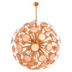 Large pink Murano glass Sputnik chandelier
