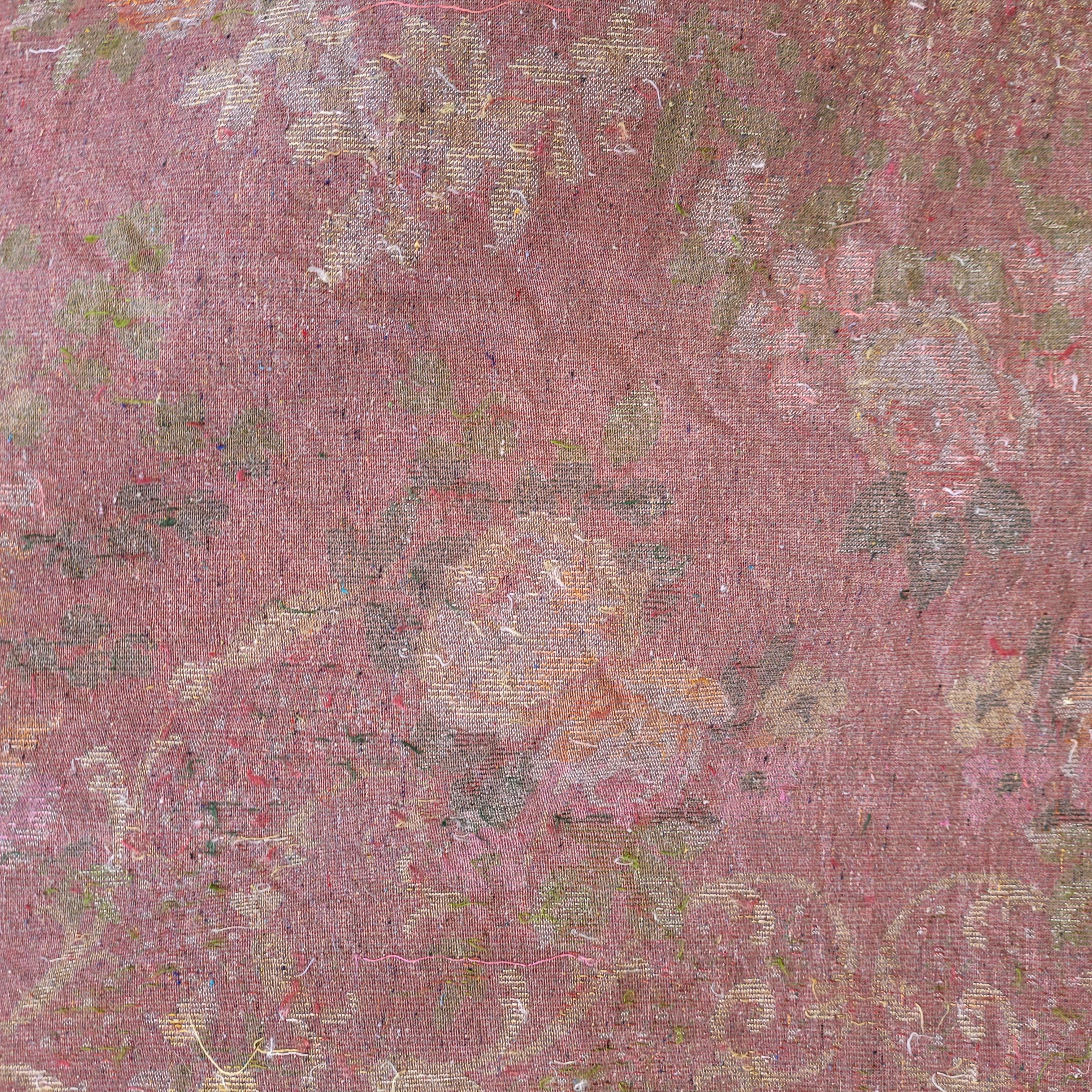 Large Pink Orange Floral Bedspread/Tapestry, Silk Velvet, 40's For Sale 8