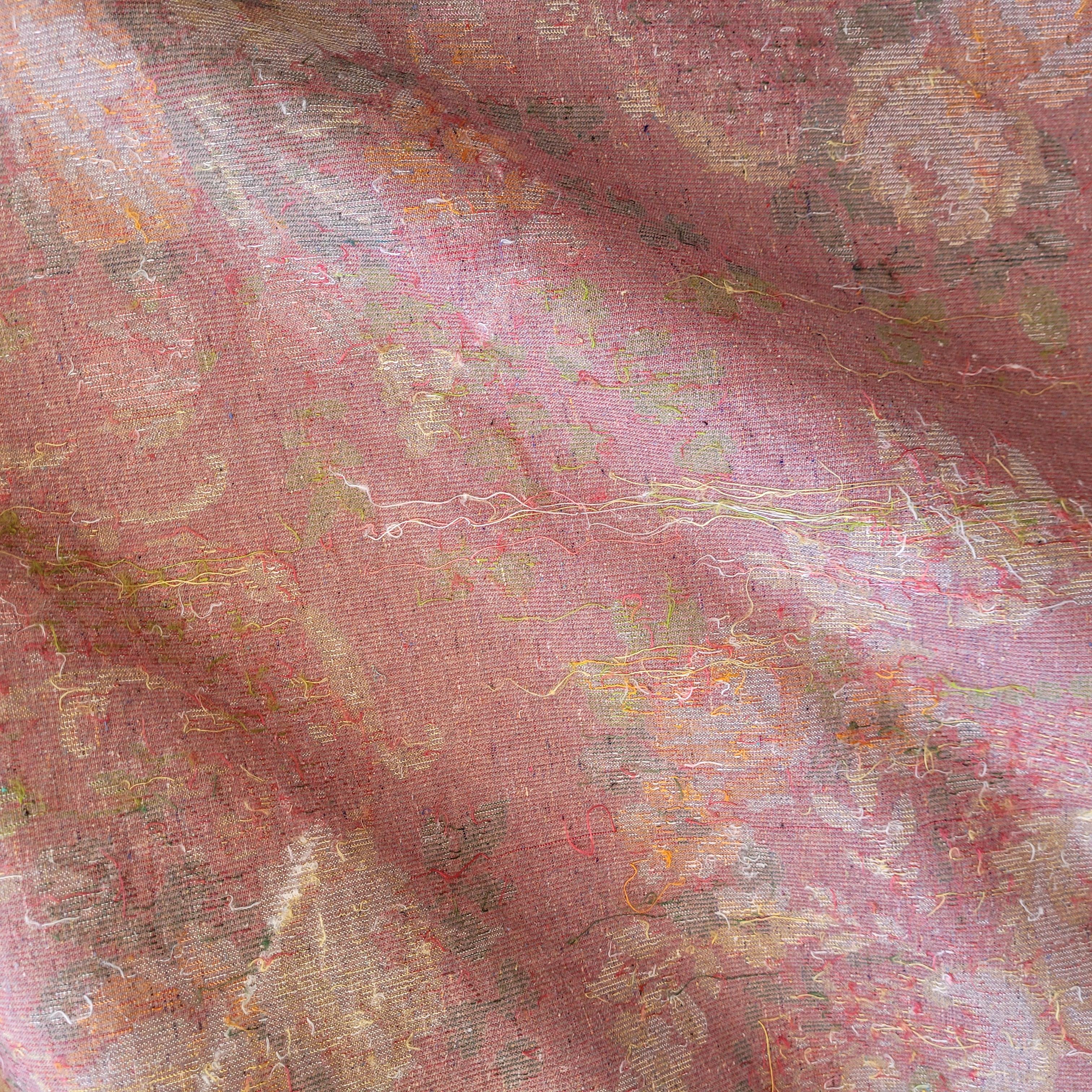 Large Pink Orange Floral Bedspread/Tapestry, Silk Velvet, 40's For Sale 9