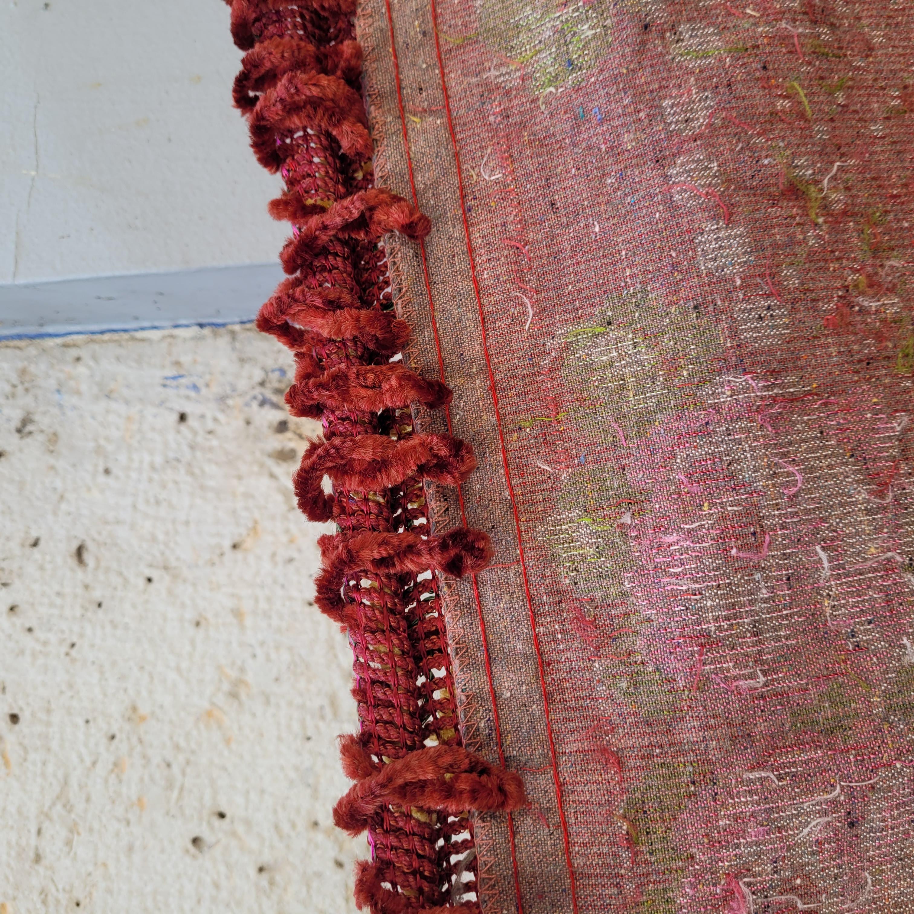Large Pink Orange Floral Bedspread/Tapestry, Silk Velvet, 40's For Sale 10