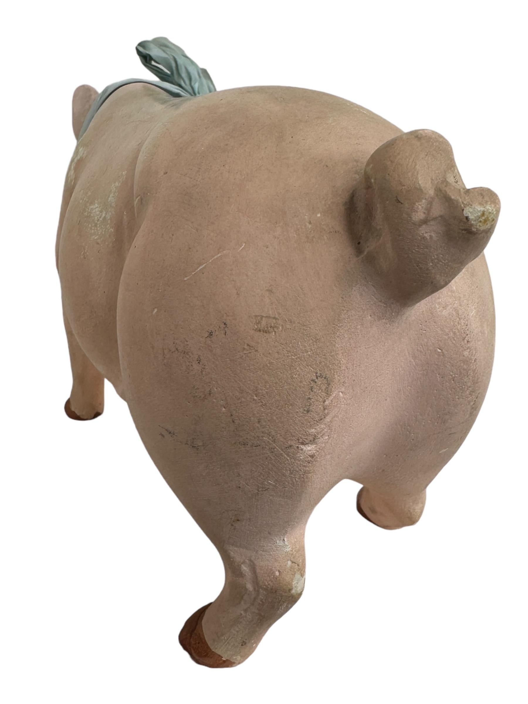 Large Pink Pig Lucky Charm Composition Candy Container, Antique, German, 1910s 6