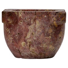 Antique Large Pink Stone Mortar 17th Century