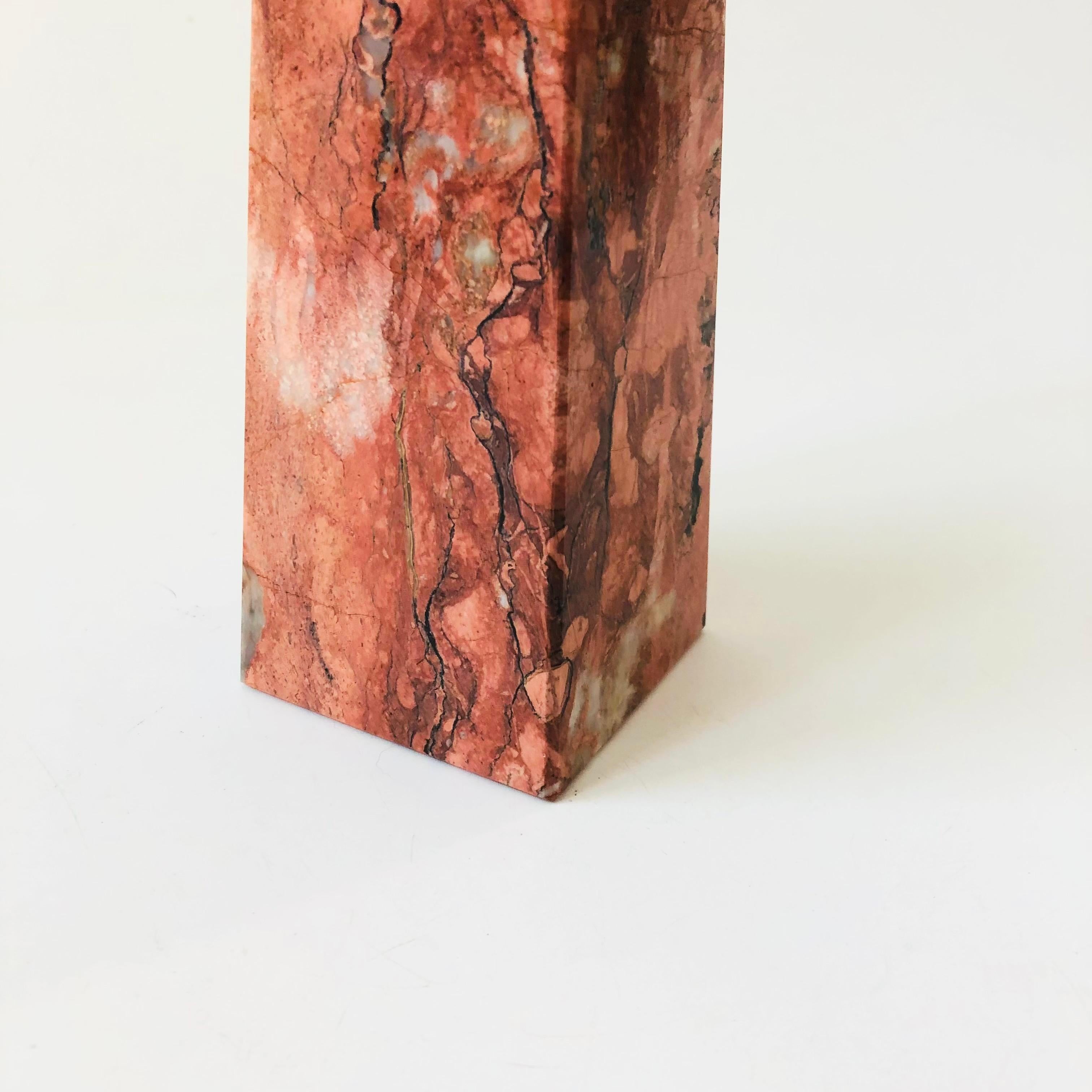 Organic Modern Large Pink Stone Obelisk