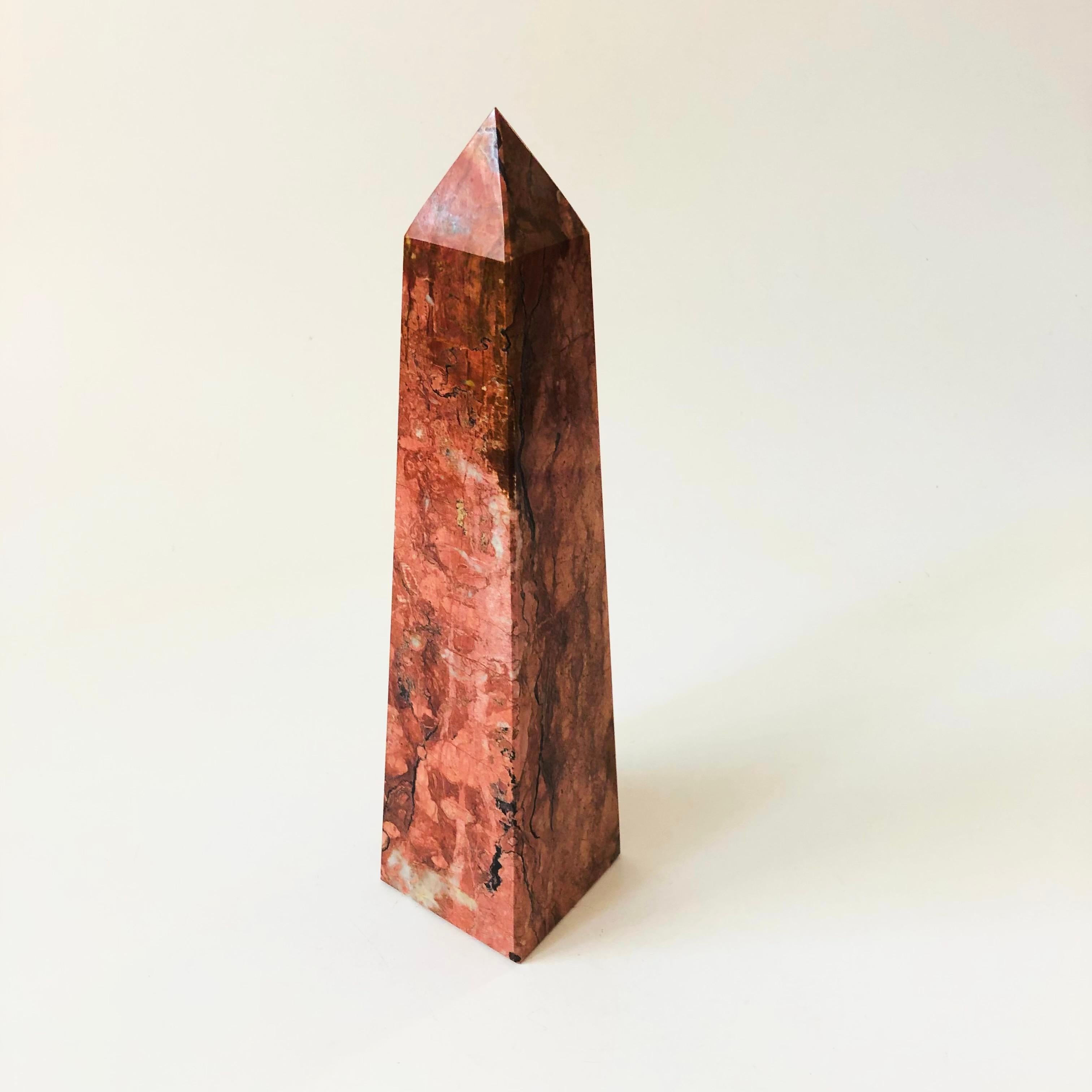 Large Pink Stone Obelisk In Good Condition In Fairfield, CA