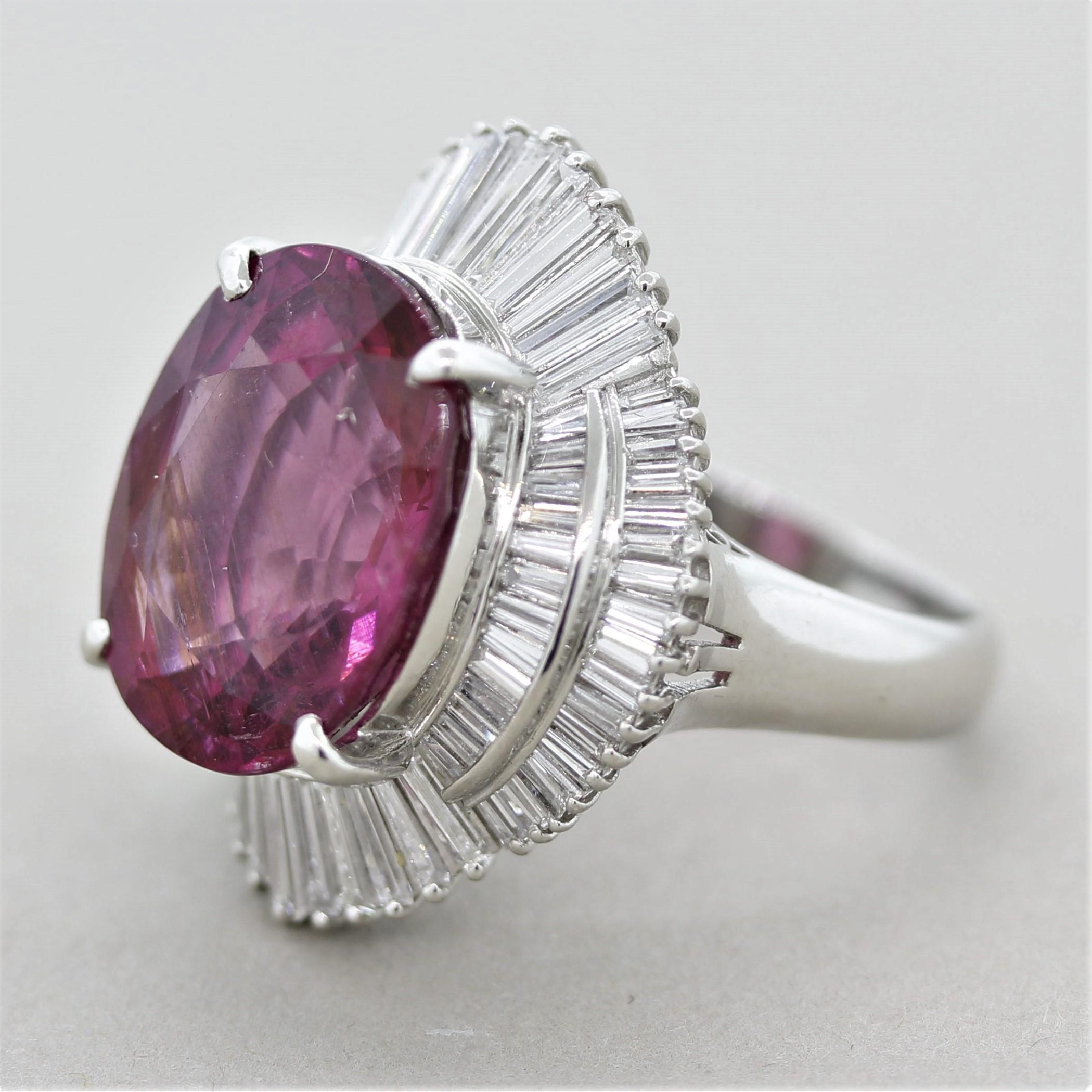 large pink tourmaline ring