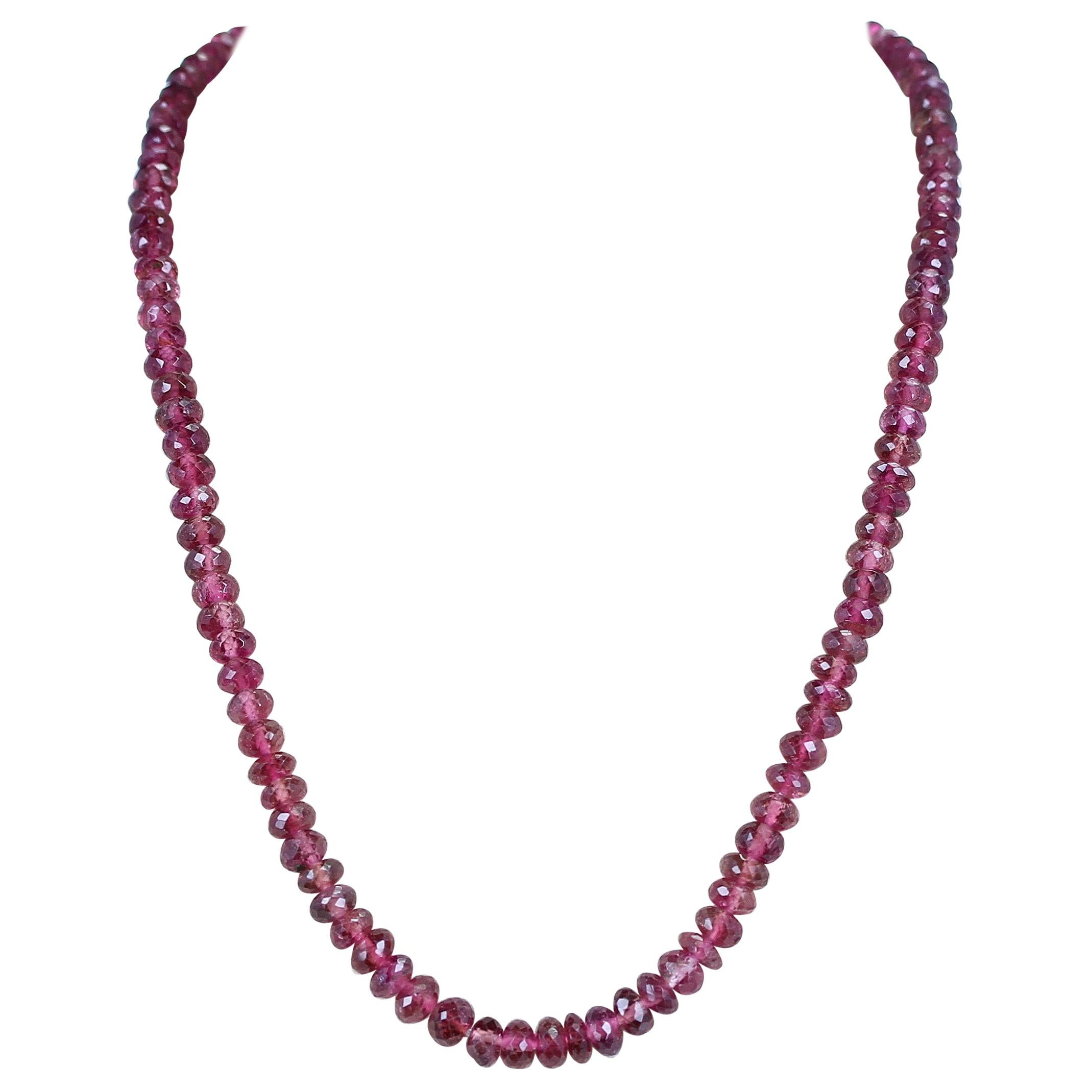 Perles à facettes en tourmaline rose de grande taille, véritables et naturelles
