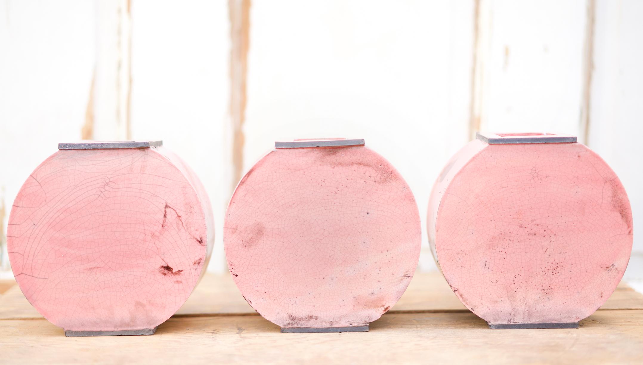 Modern Large Pink Vase by Doa Ceramics For Sale