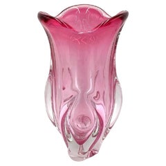 Large Pink Vase, Chribska Sklarna, Czechoslovakia, 1960s