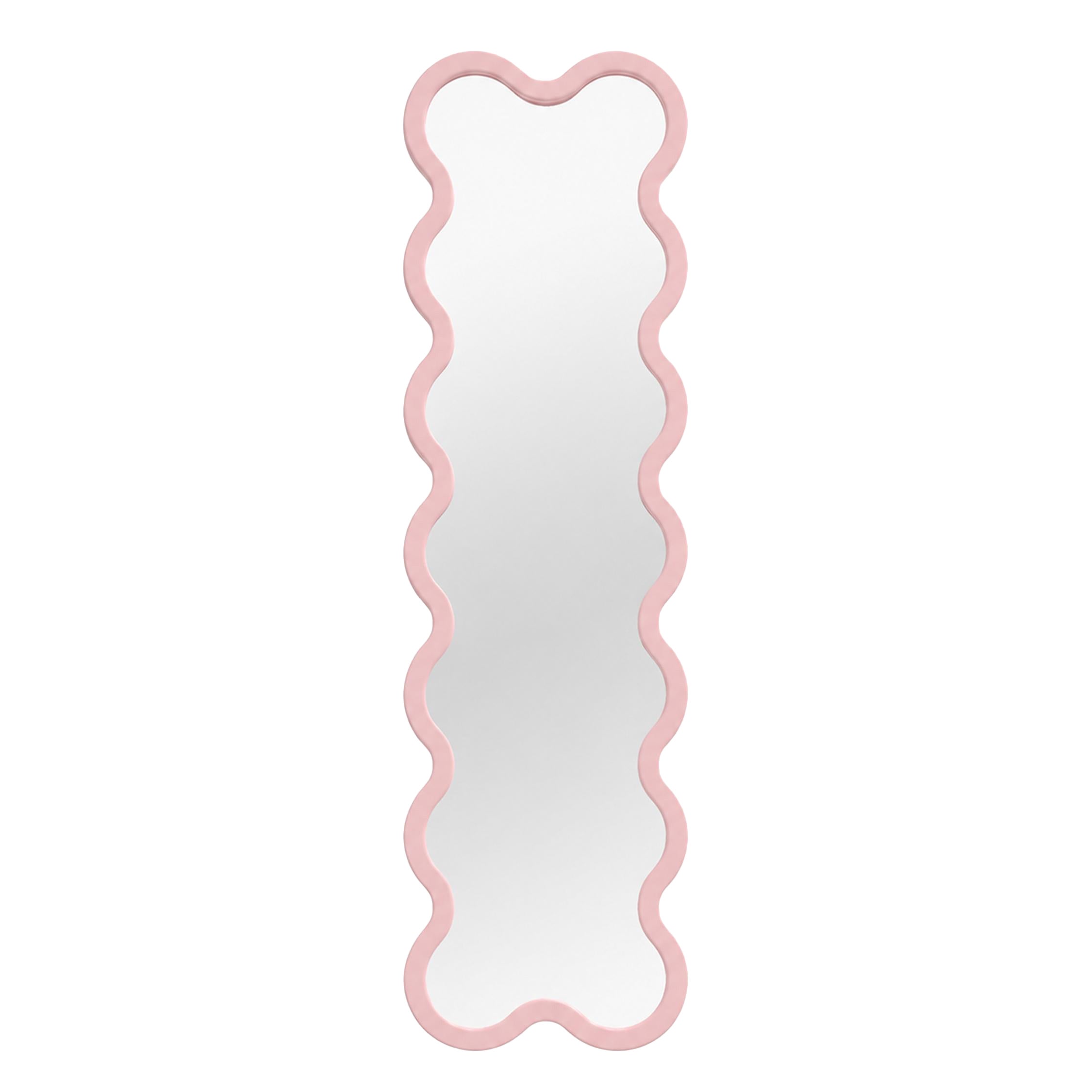 Miroir rectangulaire moderne rose ondulé pour l'entrée - Hvyli 14 par oitoproducts en vente