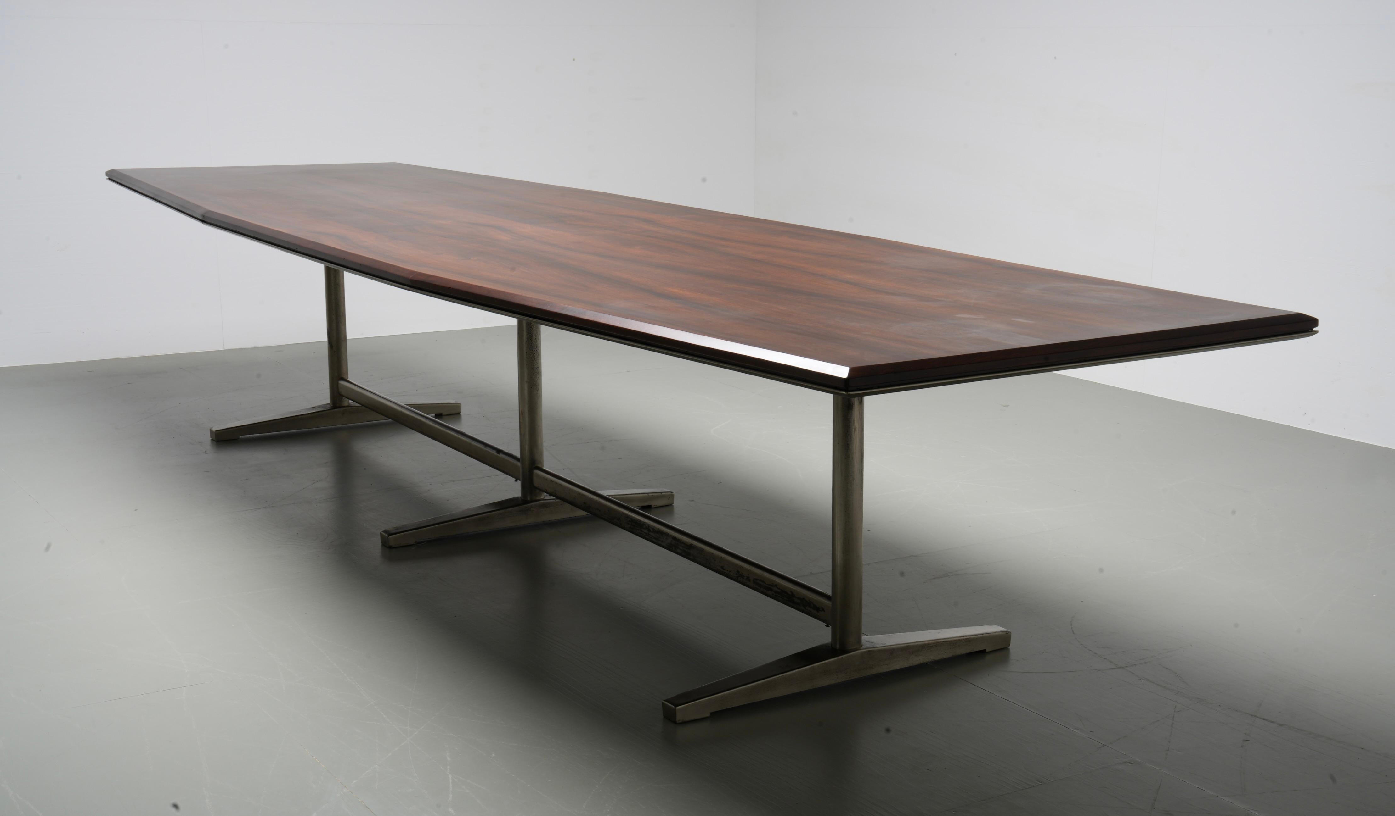 Großer Konferenztisch „ Pirellone“ aus Rosenholz von Gio Ponti für RIMA, Italien, 1958 im Angebot 4