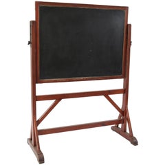 Large Pitch Pine Art Nouveau Blackboard Chalkboard, 1900s