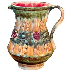 Large Pitcher, Majolica Art Nouveau, Italy, Early 20th century