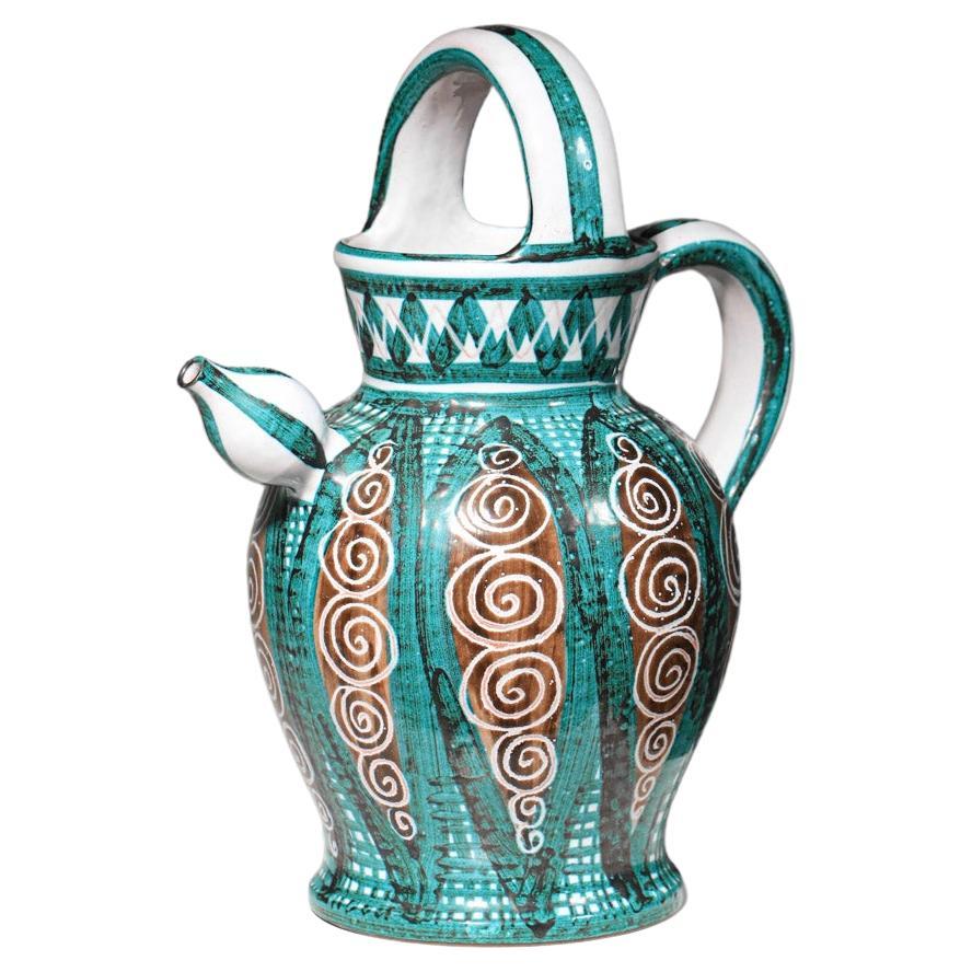 large pitcher robert picault vallauris ceramic 60s For Sale