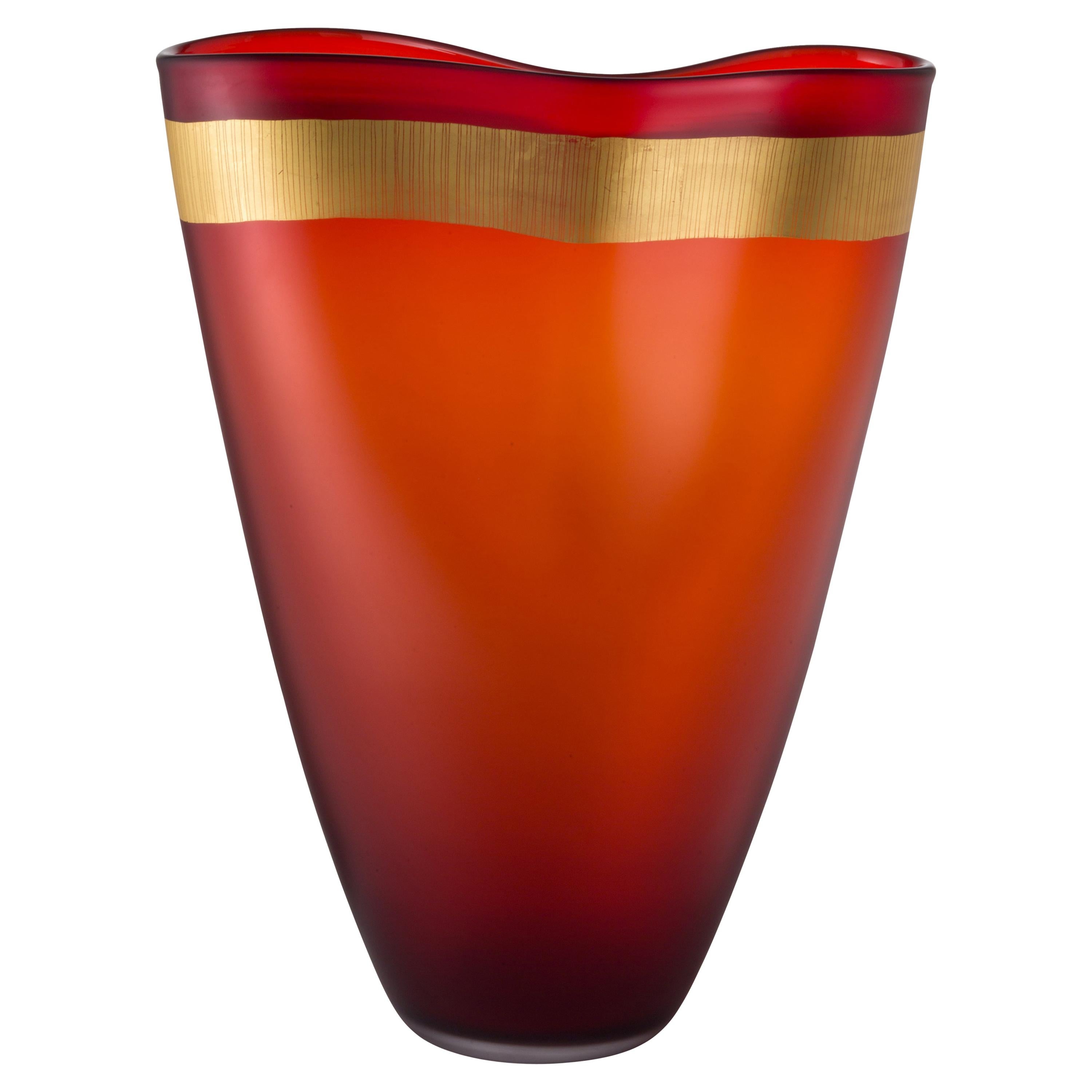 Large Pizzicati Vase in Hand Blown Murano Glass by Norberto Moretti