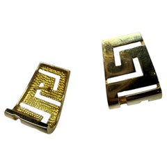 Large plain gold earrings 14KT gold