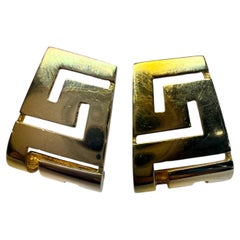 Large plain gold earrings 14KT gold