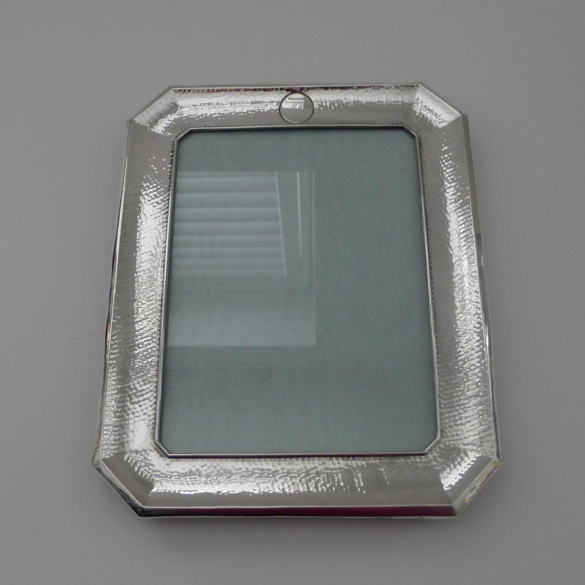 Large Planished Sterling Silver Picture Frame - 1911 For Sale 3