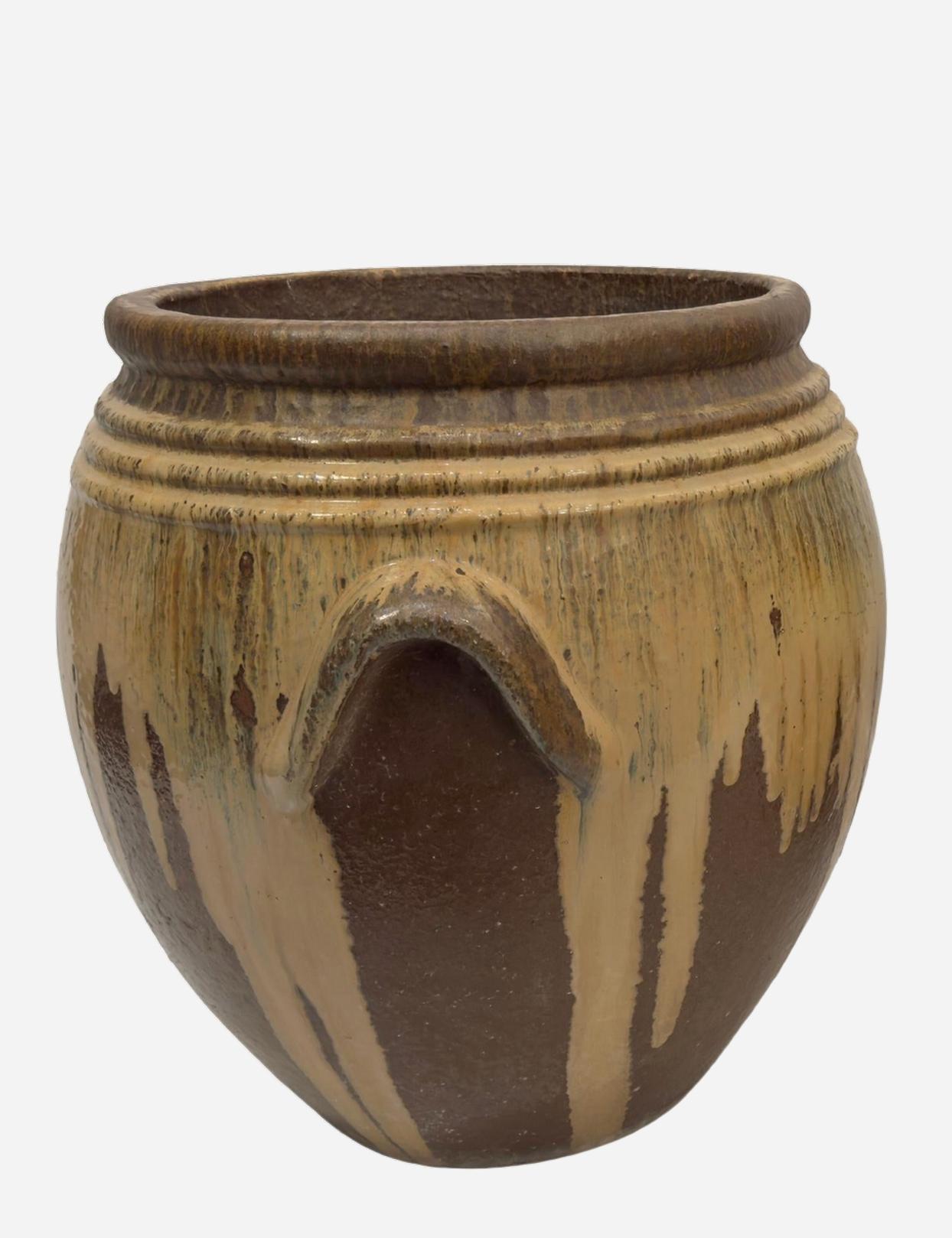 Large enameled stoneware jardinière from Aubenas (Ardèche) circa 1930. Perfect condition.
Overall diameter: 50 cm (19.7 inches)
Height: 49 cm (19.3 inches)
Opening diameter: 34 cm (13.4 inches)

