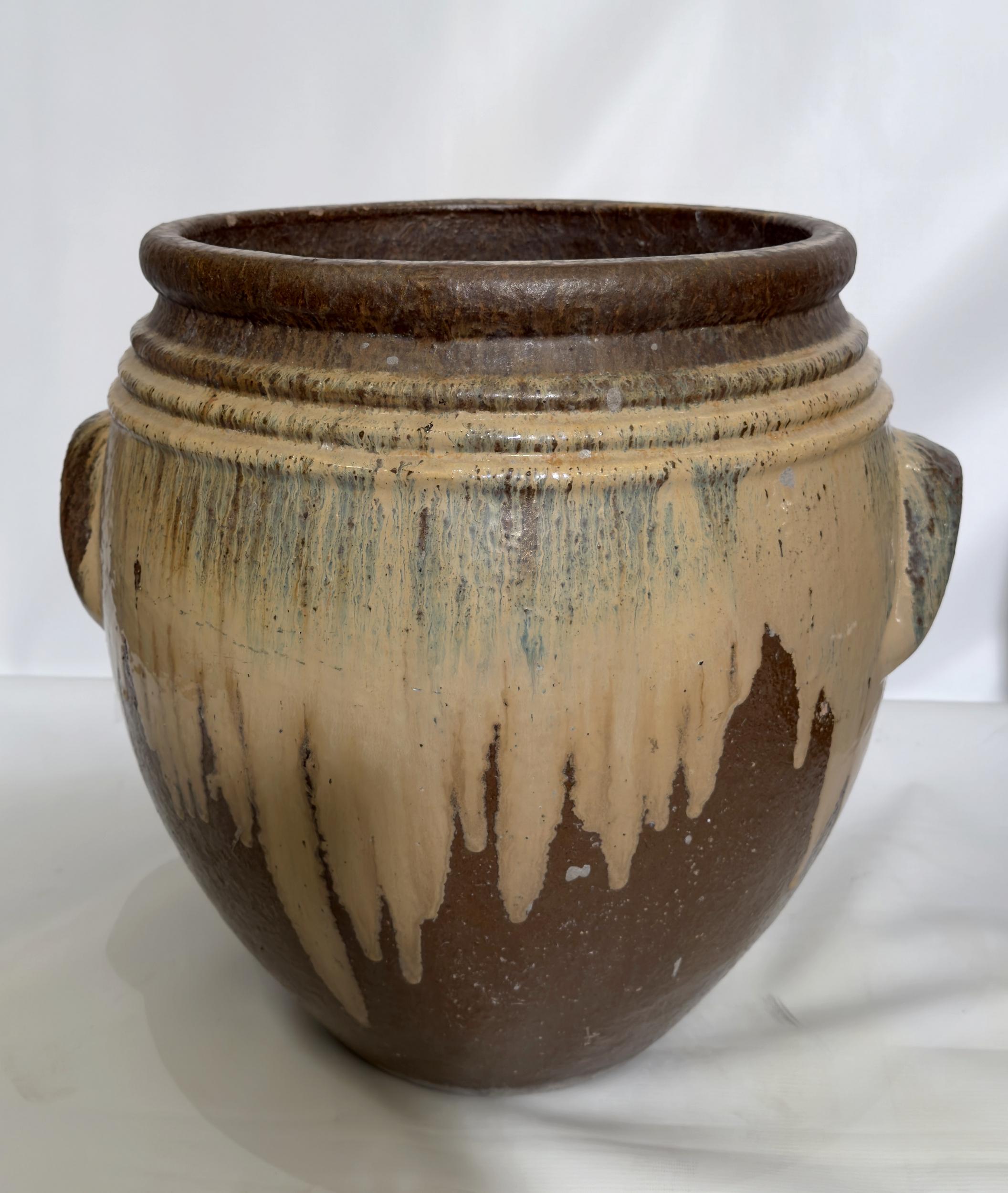 French Large planter in glazed stoneware Aubenas, France, circa 1930