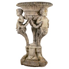 Used Large planter with cherubs, France circa 1950