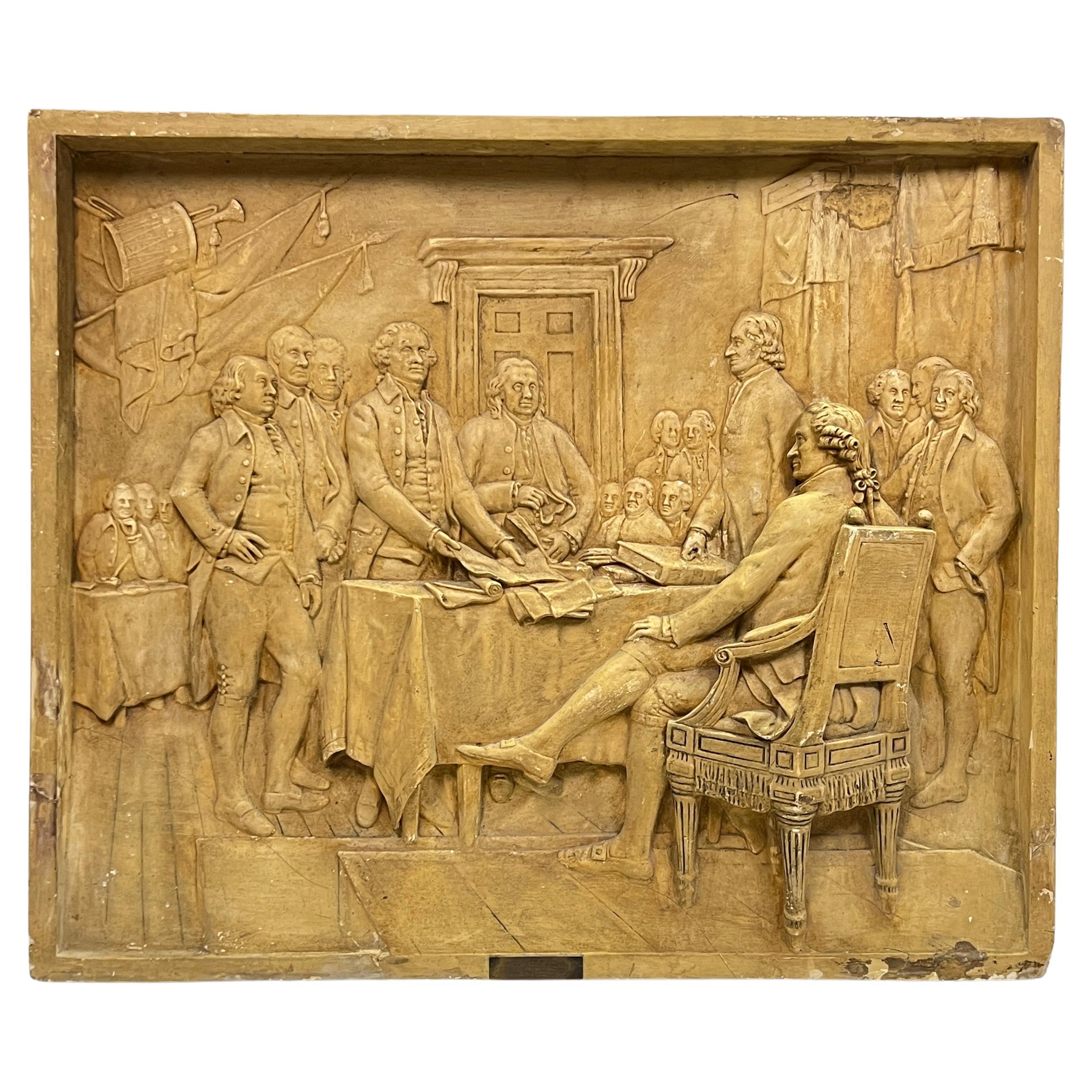 Large Plaque Depicting Signing of the Declaration of Independence
