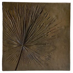 Large Plaster Anahaw Palm Relief Wall Hanging