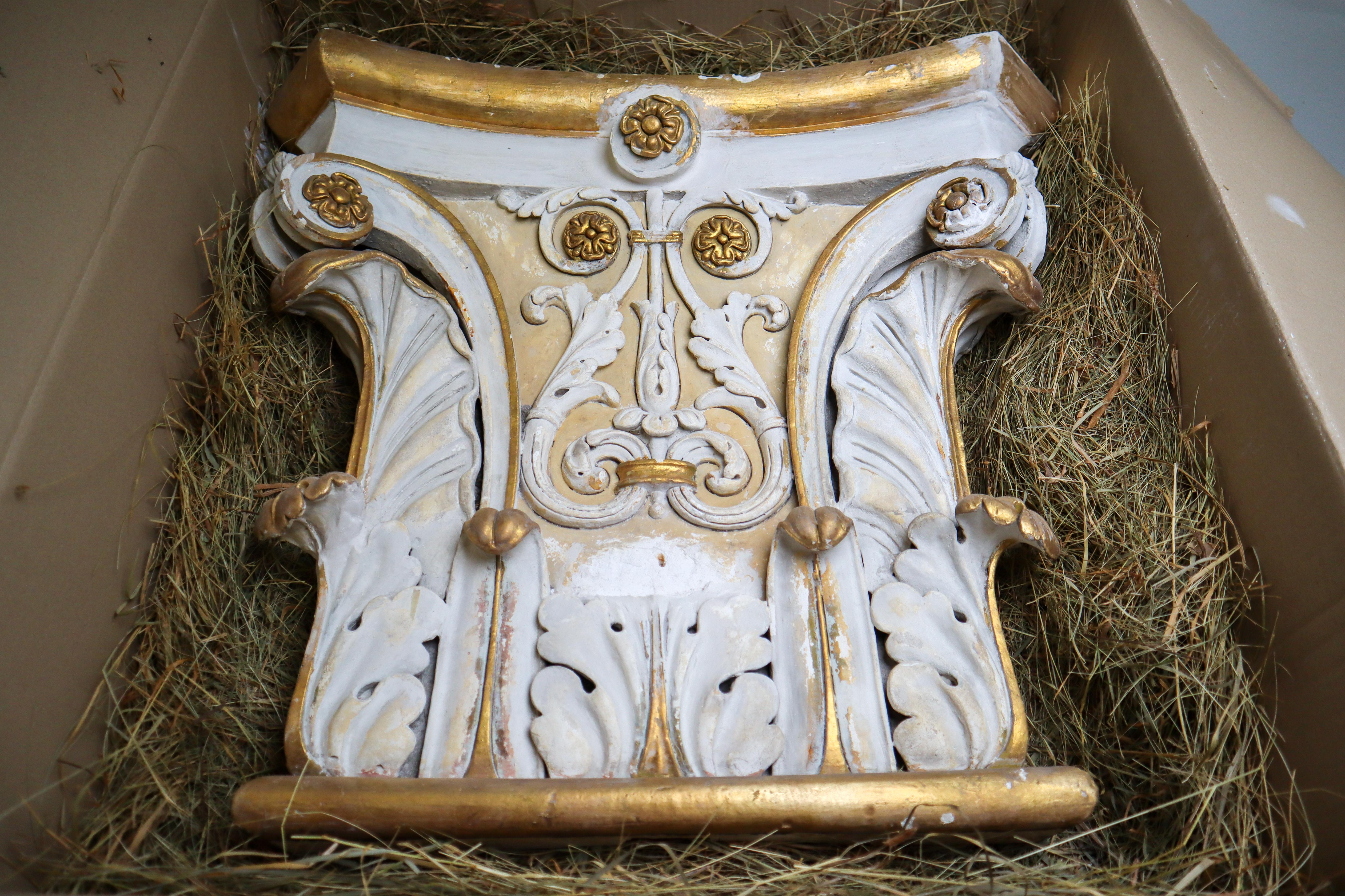 Large Plaster Architectural Ionic Capital Element, Austria, 1880 For Sale 5